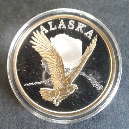 1 Oz Alaska Mint Eagle Double Sided Gold Relief Obverse