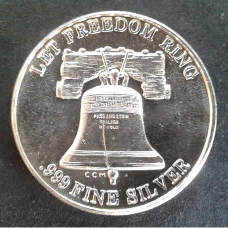 1 Oz California Crown Mint Bell/Trade Obverse