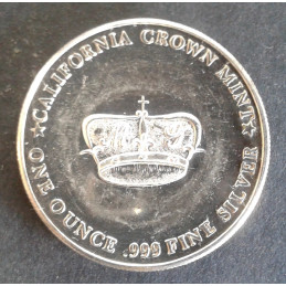 1 Oz California Crown Mint Crown/Trade Obverse
