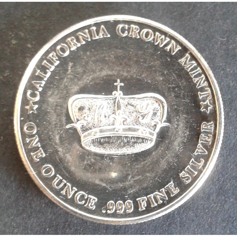 1 Oz California Crown Mint Crown/Trade Obverse