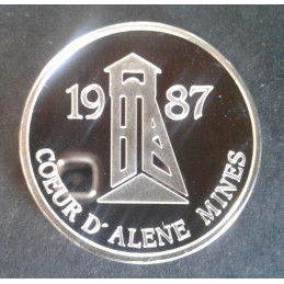 1987 1 Oz Coeur D'alene Mines Freedom Reverse