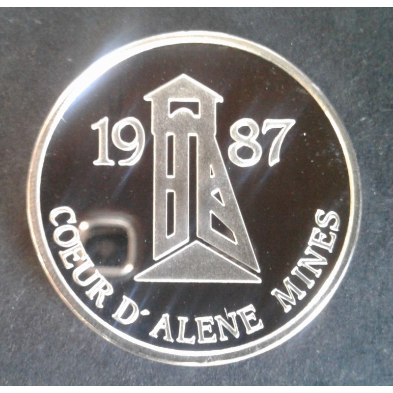 1987 1 Oz Coeur D'alene Mines Freedom Reverse