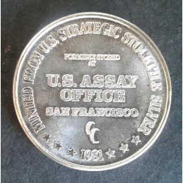 1981 1 Oz Continental Coin US Assay Office Type 1 Reverse
