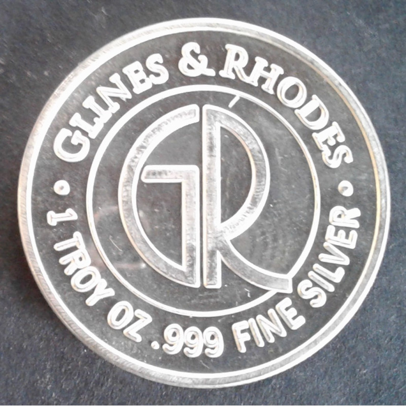 1 Oz Glines and Rhodes Obverse