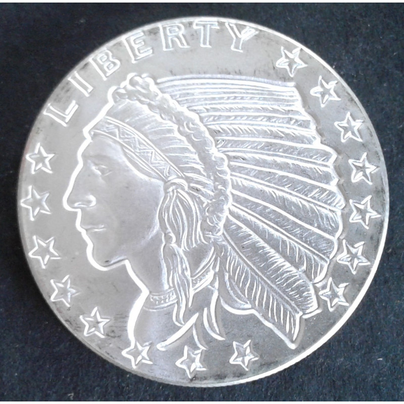 1 Oz Golden State Mint Incuse Indian Obverse