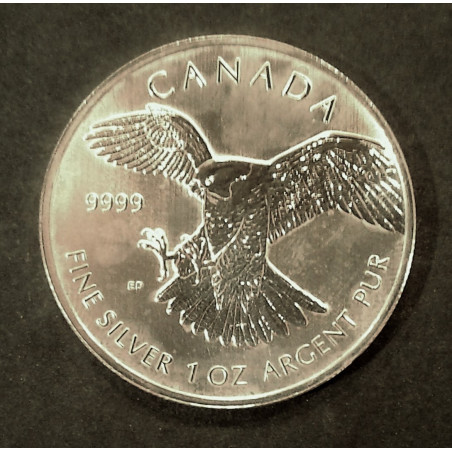 2014 1 Oz Canada Birds of Prey Peregrine Falcon Obverse