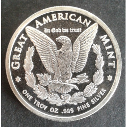 1 Oz Great American Mint Morgan Reverse