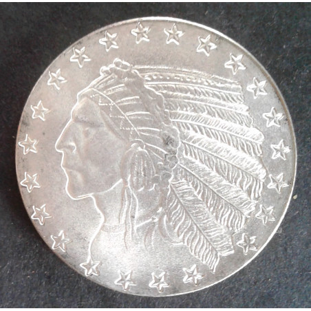 1 Oz Highland Mint Incuse Indian Obverse