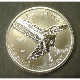 2015 1 Oz Canada Birds of Prey Red-tailed Hawk Obverse