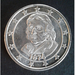 1974 1 Oz Jefferson Mint Thomas Jefferson Obverse