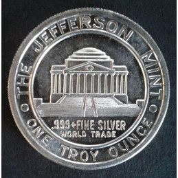 1974 1 Oz Jefferson Mint Thomas Jefferson Reverse
