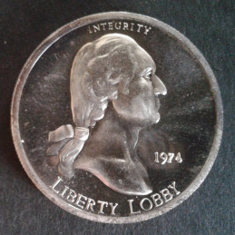 1974 1 Oz Liberty Lobby Washington Obverse