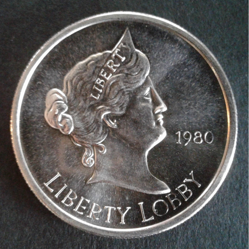 1980 1 Oz Liberty Lobby Lady Liberty Obverse