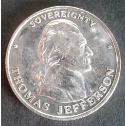 1994 1 Oz Liberty Lobby Thomas Jefferson Obverse