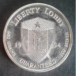 1994 1 Oz Liberty Lobby Thomas Jefferson Reverse