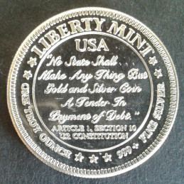 1 Oz Liberty Mint USS Constitution Reverse