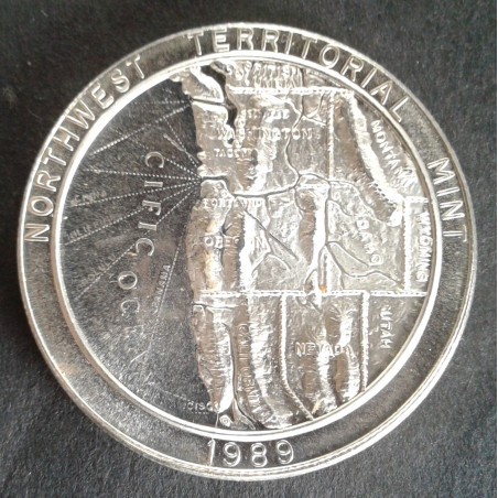 1989 1 Oz NWTM Pacific Northwest Obverse