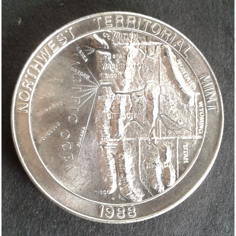 1988 1 Oz NWTM Pacific Northwest Type 2 Obverse