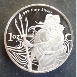 1 Oz Trident Silver Neptune Obverse