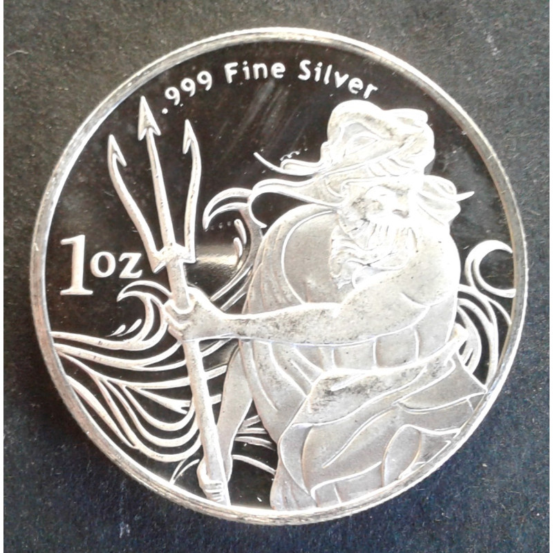 1 Oz Trident Silver Neptune Obverse