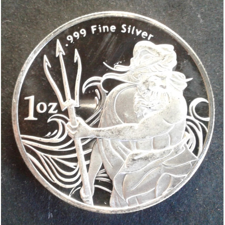 1 Oz Trident Silver Neptune Obverse
