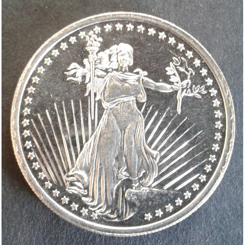 1 Oz SilverTowne St. Gaudens Obverse