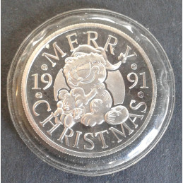 1991 1 Oz SilverTowne Garfield Christmas Obverse
