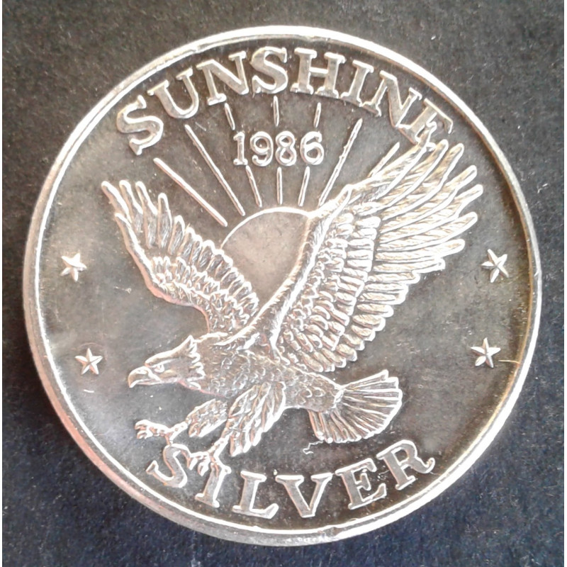 1986 1 Oz Sunshine Mint Silver Eagle Obverse