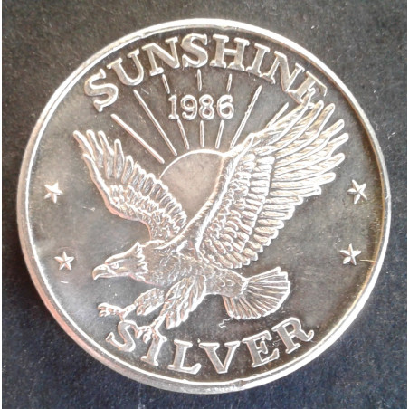 1986 1 Oz Sunshine Mint Silver Eagle Obverse