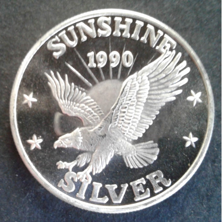 1990 1 Oz Sunshine Mint Silver Eagle Obverse