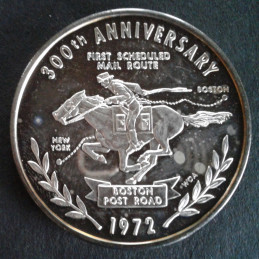 1972 1 Oz USPS Boston Post Road Obverse