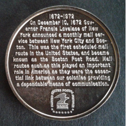 1972 1 Oz USPS Boston Post Road Reverse