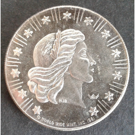 1981 1 Oz World Wide Mint Type 1 Obverse