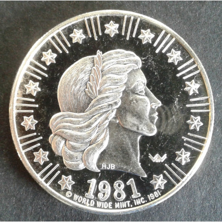 1981 1 Oz World Wide Mint Type 3 Obverse