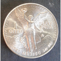 1987 1 Oz Mexican Libertad Type 1 DDO Obverse