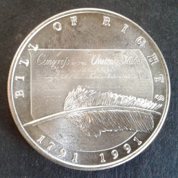 1991 1 Oz Liberty Mint Bill of Rights Obverse
