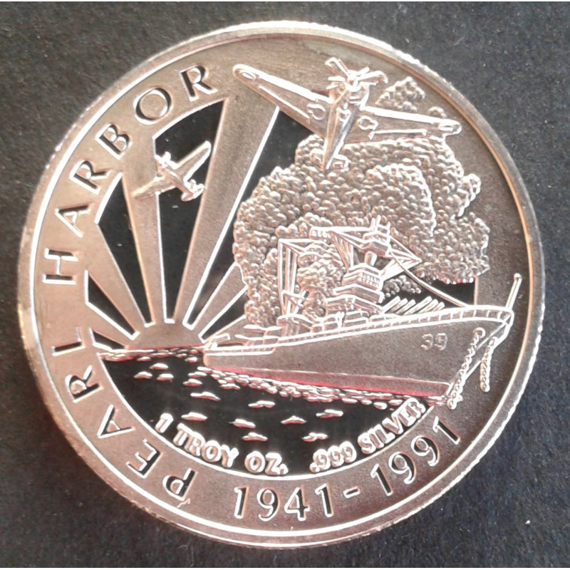 1991 1 Oz Pearl Harbor Commemorative Obverse