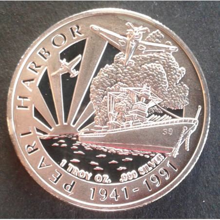 1991 1 Oz Pearl Harbor Commemorative Obverse