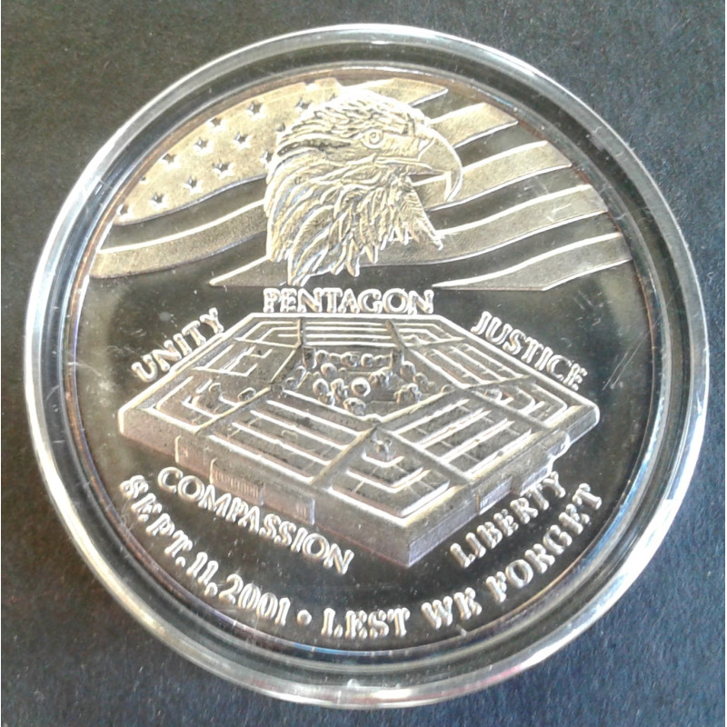 2001 1 Oz Highland Mint 9/11 Pentagon Obverse