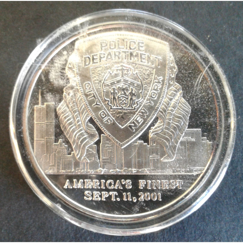 2001 1 Oz Highland Mint 9/11 NYPD Obverse