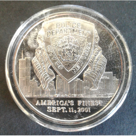 2001 1 Oz Highland Mint 9/11 NYPD Obverse