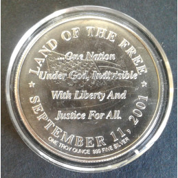 2001 1 Oz Highland Mint 9/11 NYPD Reverse