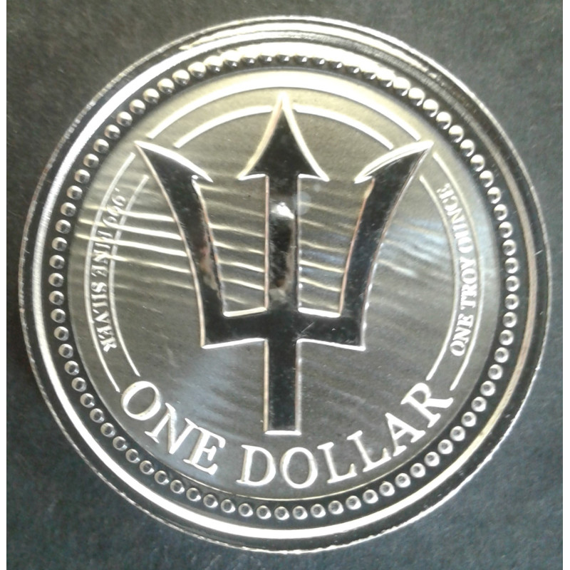 2020 1 Oz Barbados Trident Obverse
