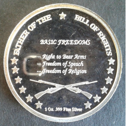 1993 1 Oz James Madison Bill of Rights Reverse