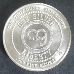 1973 1 Oz One Silver Liberty Reverse