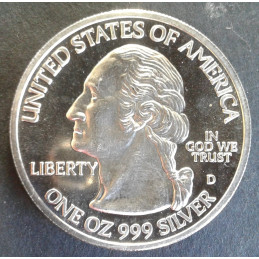 2002 1 Oz Louisiana State Quarter Replica Obverse