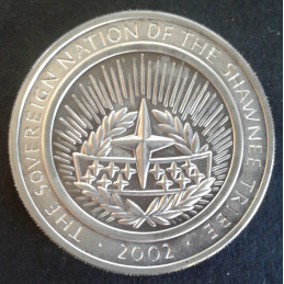 2002 1 Oz Tecumseh Shawnee Tribe Reverse