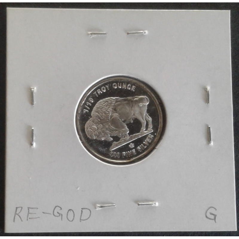 1/10 Oz Monarch Precious Metals Buffalo Nickel Reverse