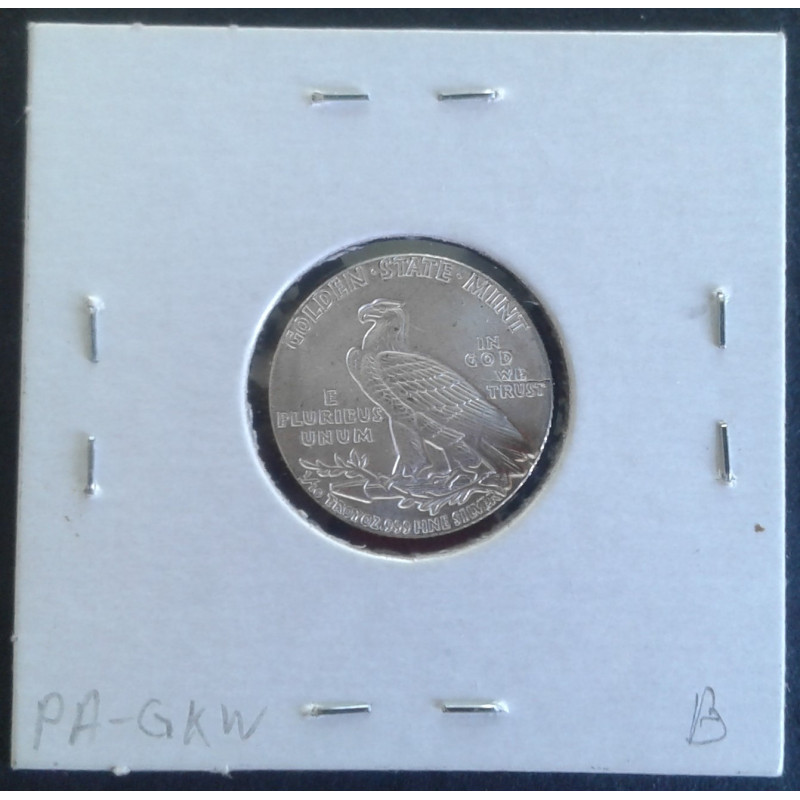 1/10 Oz Golden State Mint Indian Half Eagle Replica Reverse