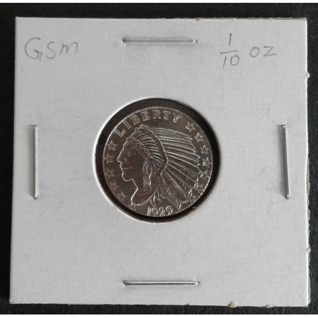 1/10 Oz Golden State Mint Indian Wheat Cent Replica Obverse